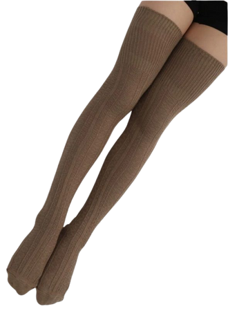 brown thigh high socks