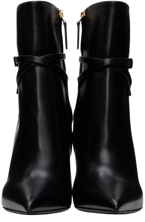 TOM FORD: Black Leather Padlock 105 Ankle Boots | SSENSE