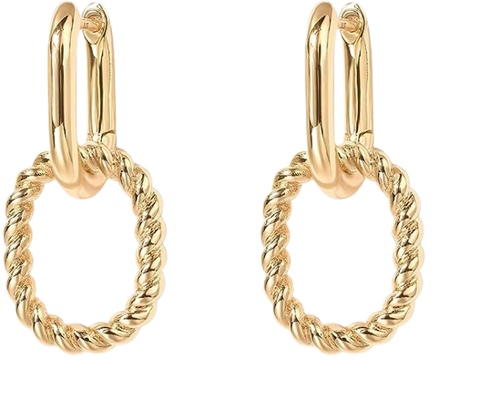 Amazon.com: PAVOI 14K Yellow Gold Convertible Link Earrings for Women | Paperclip Link Chain Earrings | Drop Dangle Earrings: Clothing, Shoes & Jewelry