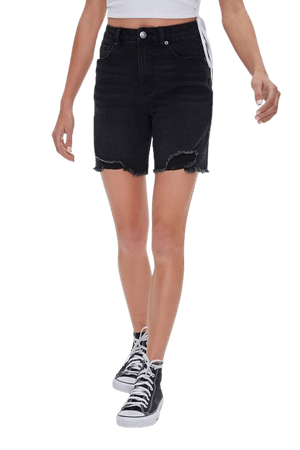 Frayed Denim Bermuda Shorts
