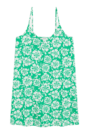 Green floral mini slip dress - Green floral - Monki WW