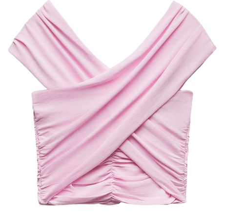 MULTI-POSITIONAL DRAPED KNIT TOP - Pink | ZARA United States