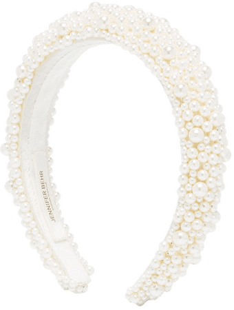 Jennifer Behr Bailey pearl-embellished headband - FARFETCH