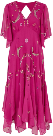 Jane Hanky Hem Dress Pink | Evening Dresses | Monsoon US.