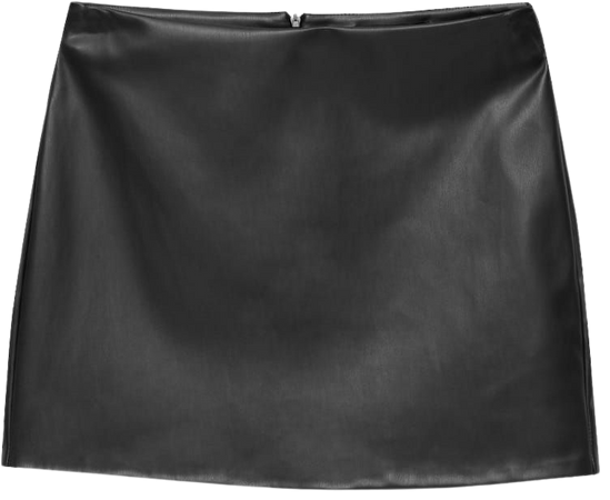 Faux leather mini skirt - pull&bear