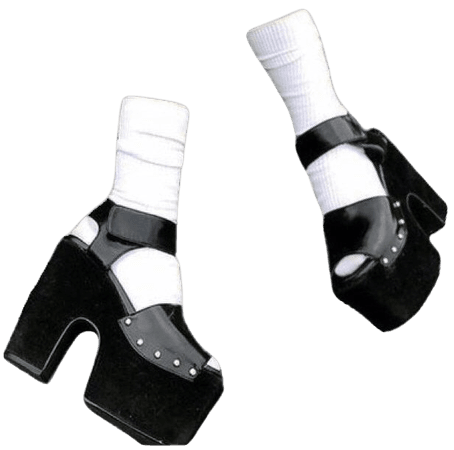 Black Platform Heels with White Socks