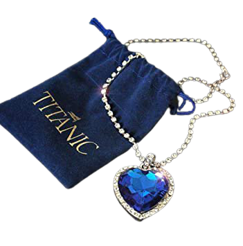 Titanic Heart of Ocean Blue Heart Love Forever Pendant Necklace + Velvet Bag,Blue,Royal Blue: Amazon.ca: Baby