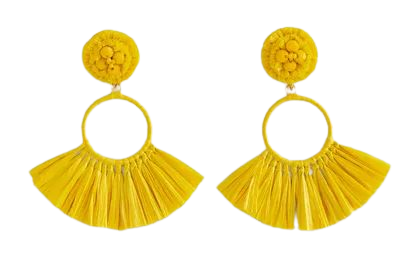 Tassel Ring Earrings - Warm Sunshine Yellow | Boden US