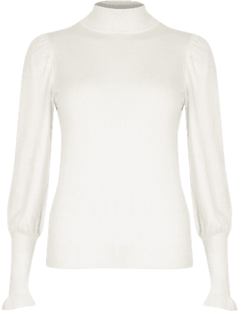 Cream turtle neck long sleeve sweater - Knit Tops - Knitwear - women