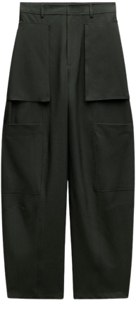ZIPPERED CARGO PANTS ZW COLLECTION - Green | ZARA United States