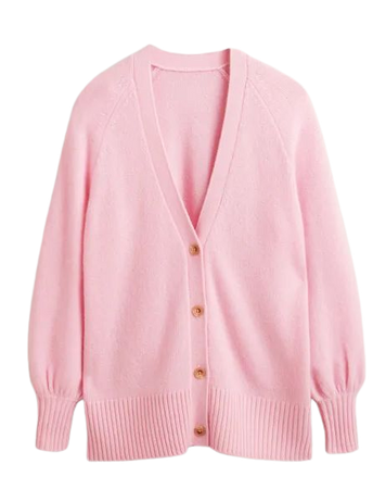 Long Cashmere Cardigan - Cameo Pink | Boden US