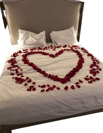 Bed With Rose Petals