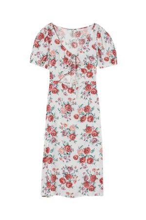 Cut-out Detail Dress - White/roses - Ladies | H&M US