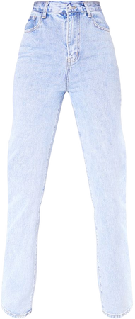PLT Tall Light Blue Straight Leg Jeans | PrettyLittleThing USA