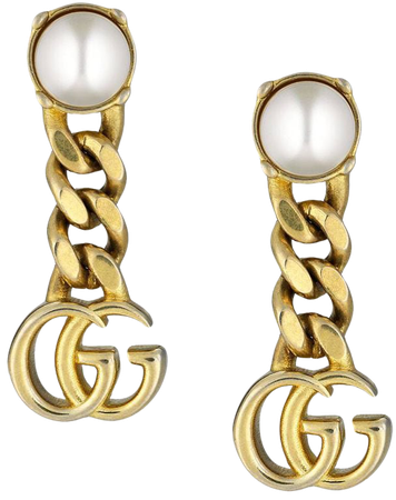 Gucci pearl Double G earrings - FARFETCH