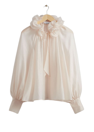 Sheer Ruffle Collar Blouse - Ivory - & Other Stories WW