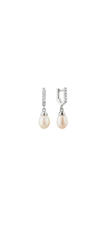 Monica Rich Kosann Silver Pearl Drop Earrings