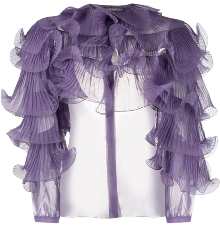 Shop purple Alberta Ferretti ruffle trimmed blouse with Express Delivery - Farfetch
