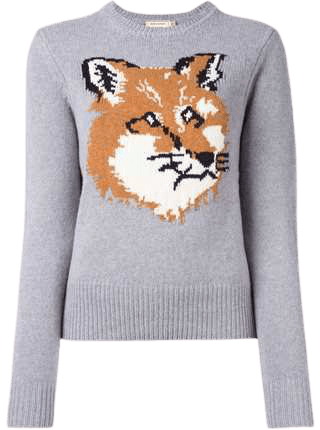 maison kitsune wool fox sweater