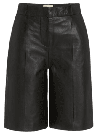 Kiltan Pleated Leather Bermuda Shorts By Loulou Studio | Moda Operandi