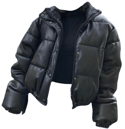 Black puffer coat streetwear
