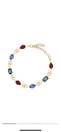 Dolce & Gabbana logo plaque crystal embellished necklace