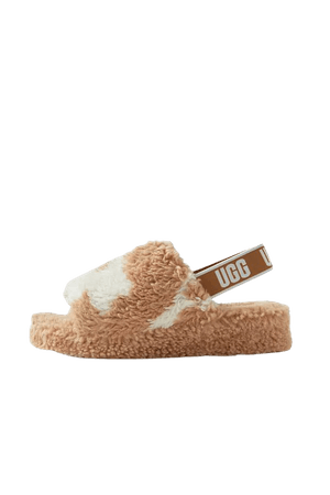 UGG Fluff Yeah Cow Print Slide Sandal | Urban Outfitters