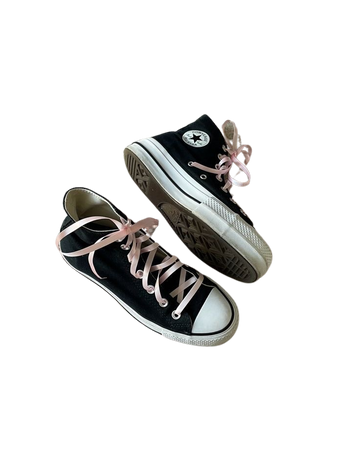black converse pink laces