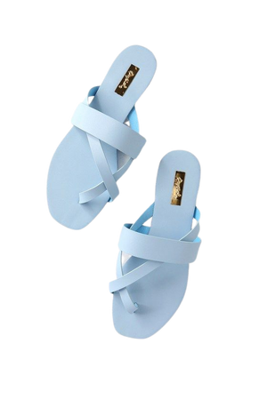 Cute Sandals - Pastel Blue Sandals - Flat Sandals - Thong Sandals