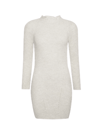 PETITE Oatmeal Bow Back Knitted Dress | Miss Selfridge