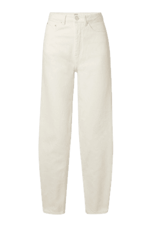 Off-white Barrel organic high-rise straight-leg jeans | Totême | NET-A-PORTER