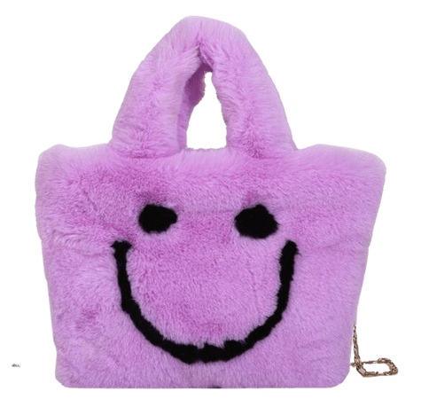 Smiley Face Fuzzy Handbag | BOOGZEL APPAREL – Boogzel Apparel
