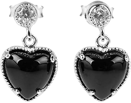 Black Heart-shaped Earrings