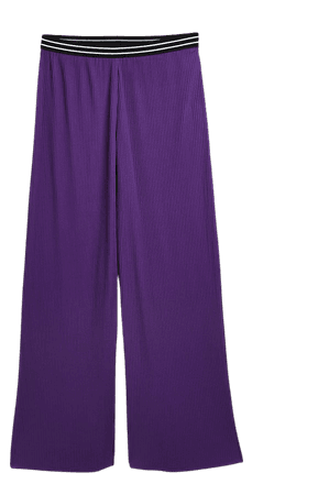 Purple pleated wide leg trousers | River Island