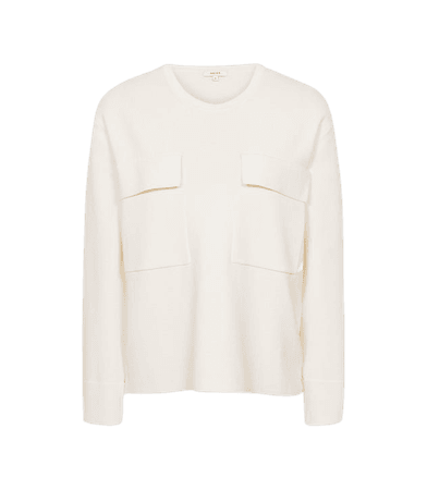 Tilly Cream Knitted Twin Pocket Top – REISS
