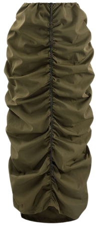 khaki green ruched cargo skirt