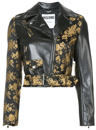 Moschino Black and Gold Leather Jacket