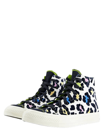 Converse Chuck 70 Hi velvet leopard print sneakers in egret/multi | ASOS