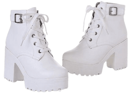 Platform Boots White - SugarSweet.me