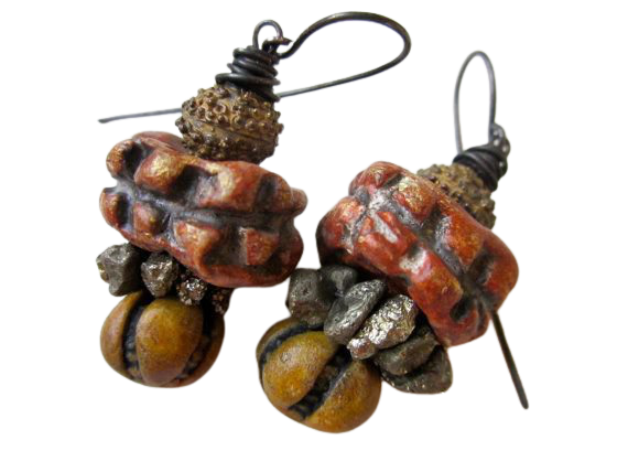 rust buddha stone earrings - Google Search