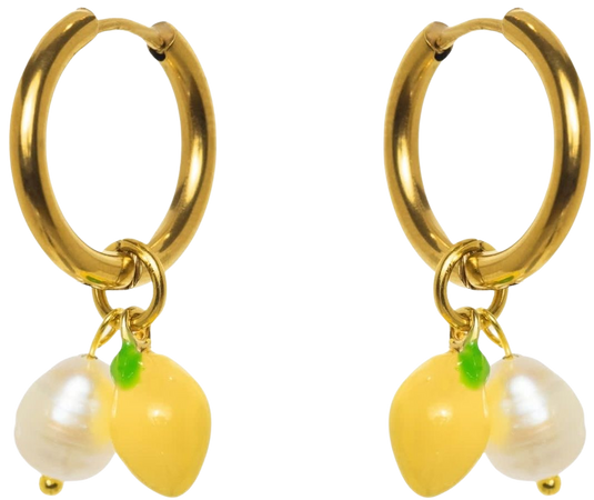 gold lemon earrings