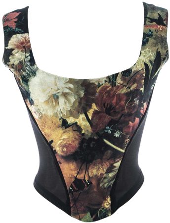 Vivienne Westwood Renaissance floral print 'Vive La Cocotte' corset, fw 1995 For Sale at 1stDibs