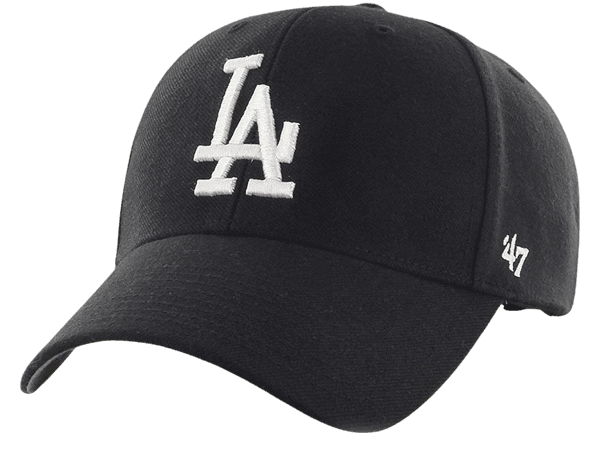 '47 Brand Los Angeles LA Dodgers MVP Hat Cap Velcro-back Adjustable Black/White at Amazon Men’s Clothing store: Sports Fan Baseball Caps