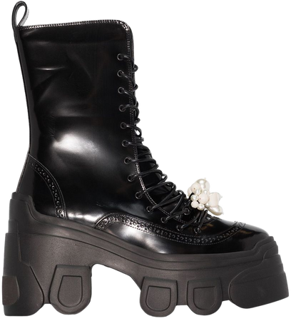 Shop Simone Rocha 95mm platform combat boots with Express Delivery - FARFETCH