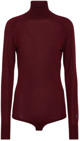 Wool Turtleneck Bodysuit in Red - Victoria Beckham | Mytheresa