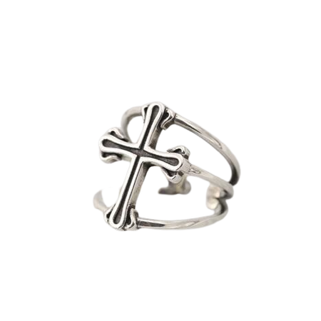 Gothic Punk Sterling Silver Cross Adjustable Ring – ROCK 'N DOLL