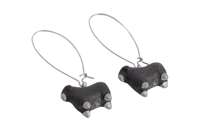 Whittwer jewelry, black valais sheep earrings