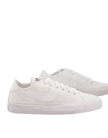 Nike Court Legacy canvas sneakers in triple white | ASOS