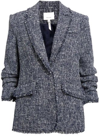 Cinq à Sept Khloe Fringe Detail Tweed Blazer | Nordstrom