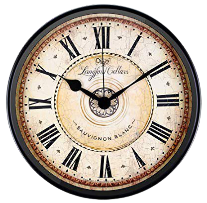 Justup Wall Clock, 12 inch Metal Black Wall Clock European Style Retro Vintage Clock Non - Ticking Whisper Quiet Battery Operated with HD Glass Easy to Read for Indoor Decor (Black 12'): Home & Kitchen
